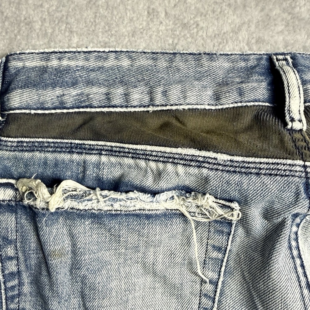 Diesel Jeans Men 31x34 Reslim Slim Straight Light Wash Whiskered Y2K Italy 00796 - Picture 6 of 15